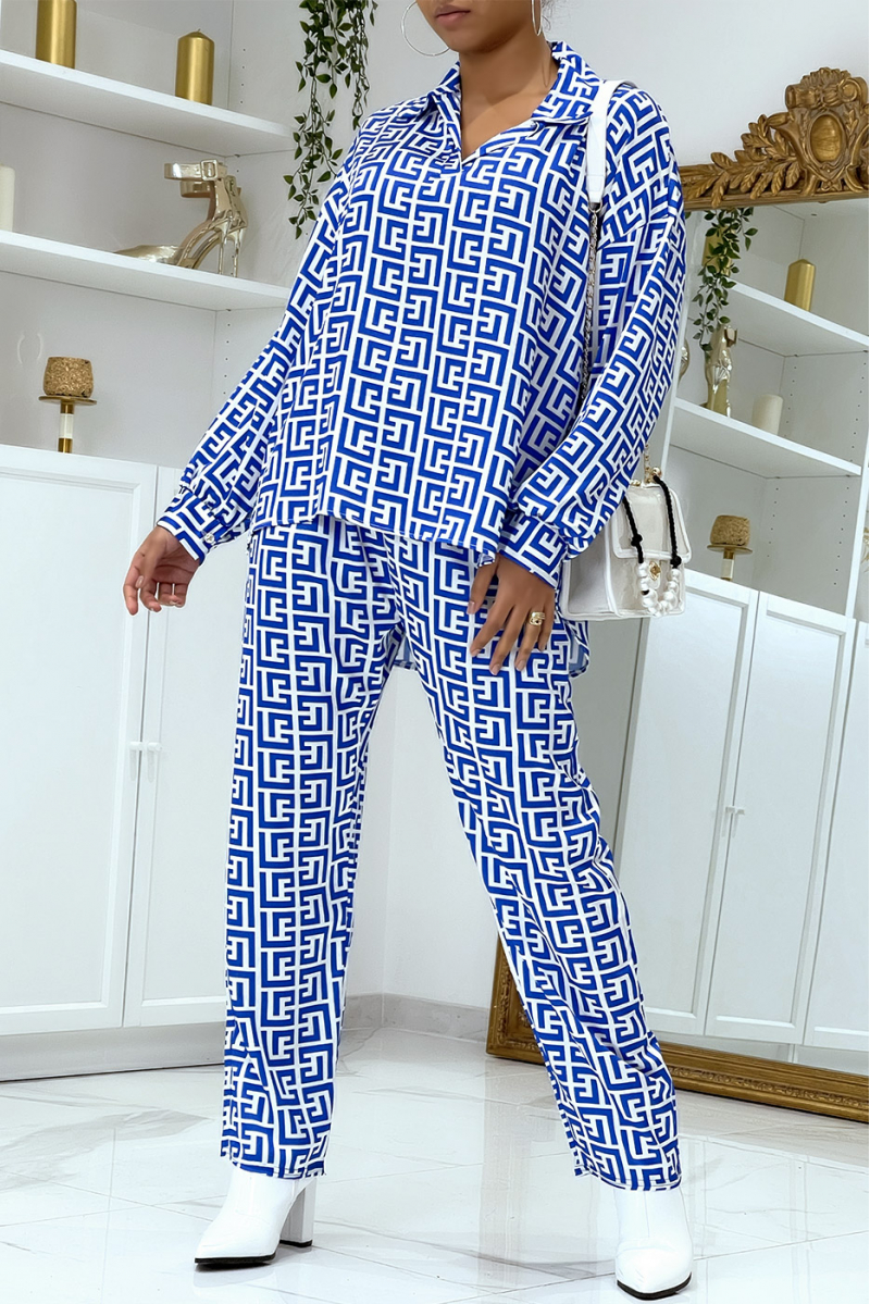 Royal inspired pattern trousers and tunic set - 2
