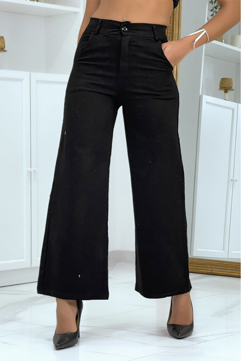 Zwarte flared jeans met hoge taille - 5