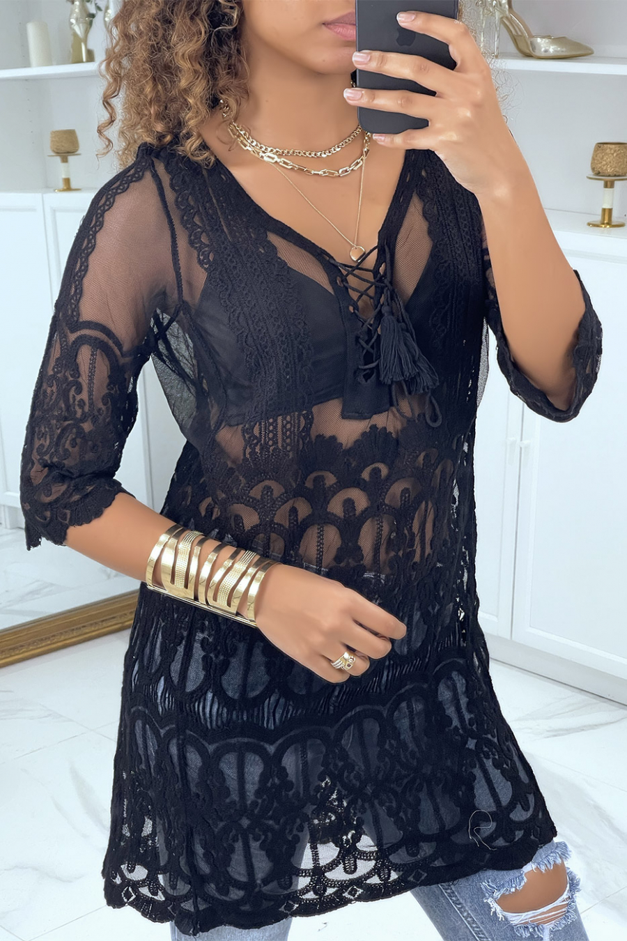 Sheer tunic in tulle - 2