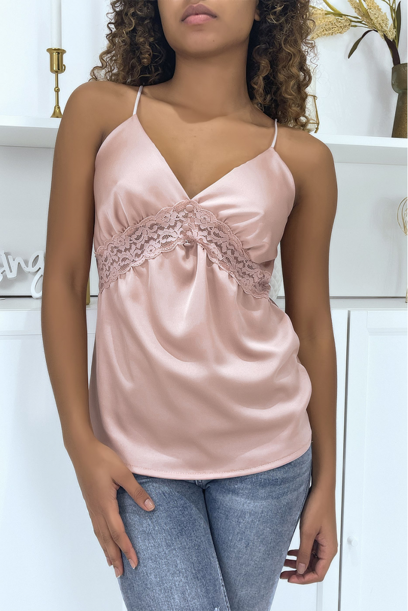 Pink camisole with lace details - 6
