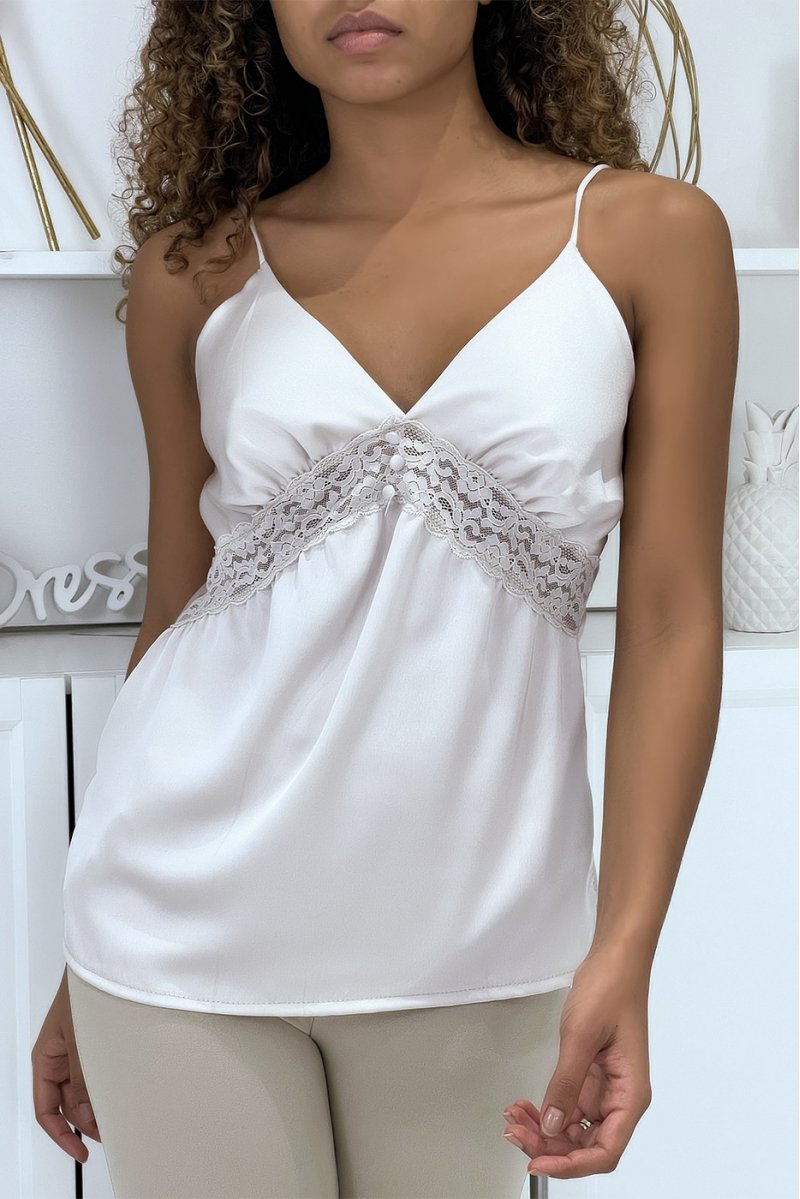 Ecru camisole with lace details - 3