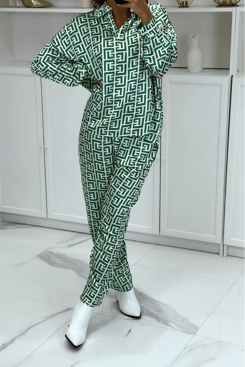 Green pants and tunic inspired pattern set - 5