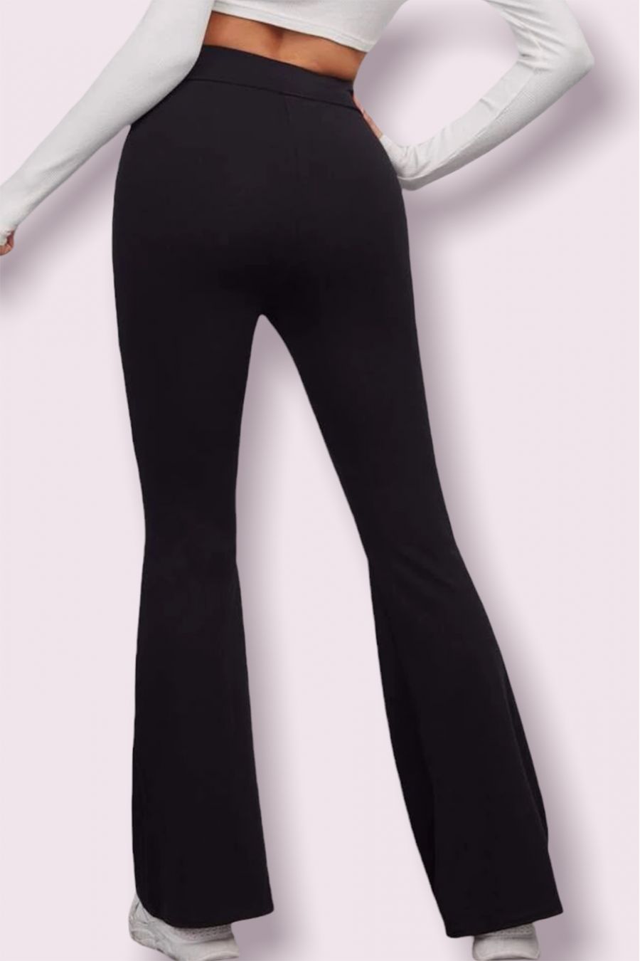 black skinny flare pants