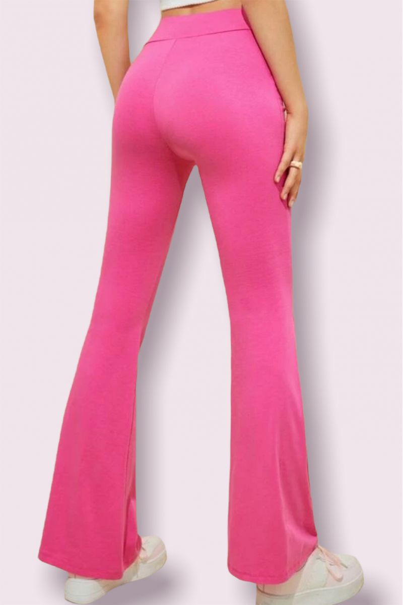 Pink Skinny Flare Pants - 4