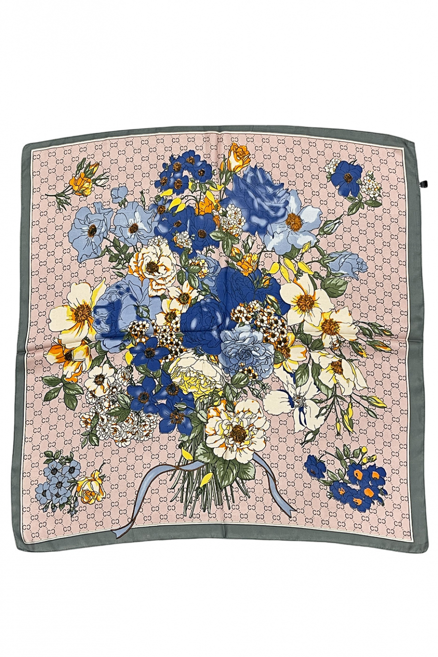 Foulard en soie rose imprimé - 2