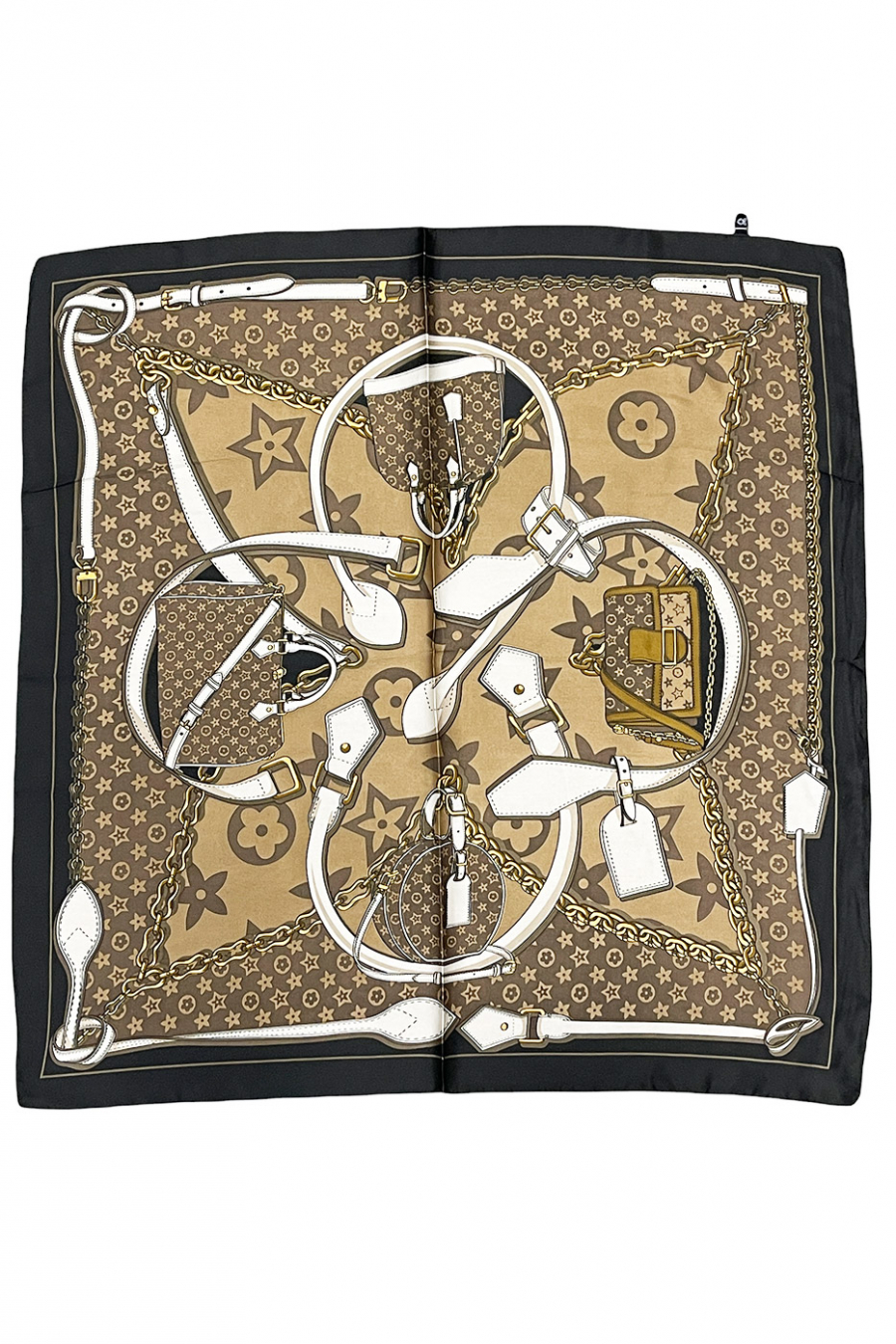 Foulard en soie camel imprimé - 2