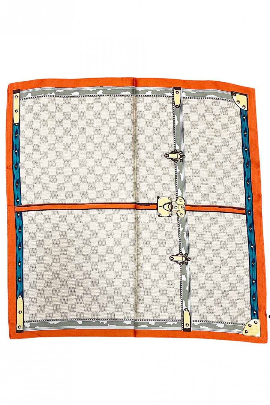 Foulard en soie orange imprimé