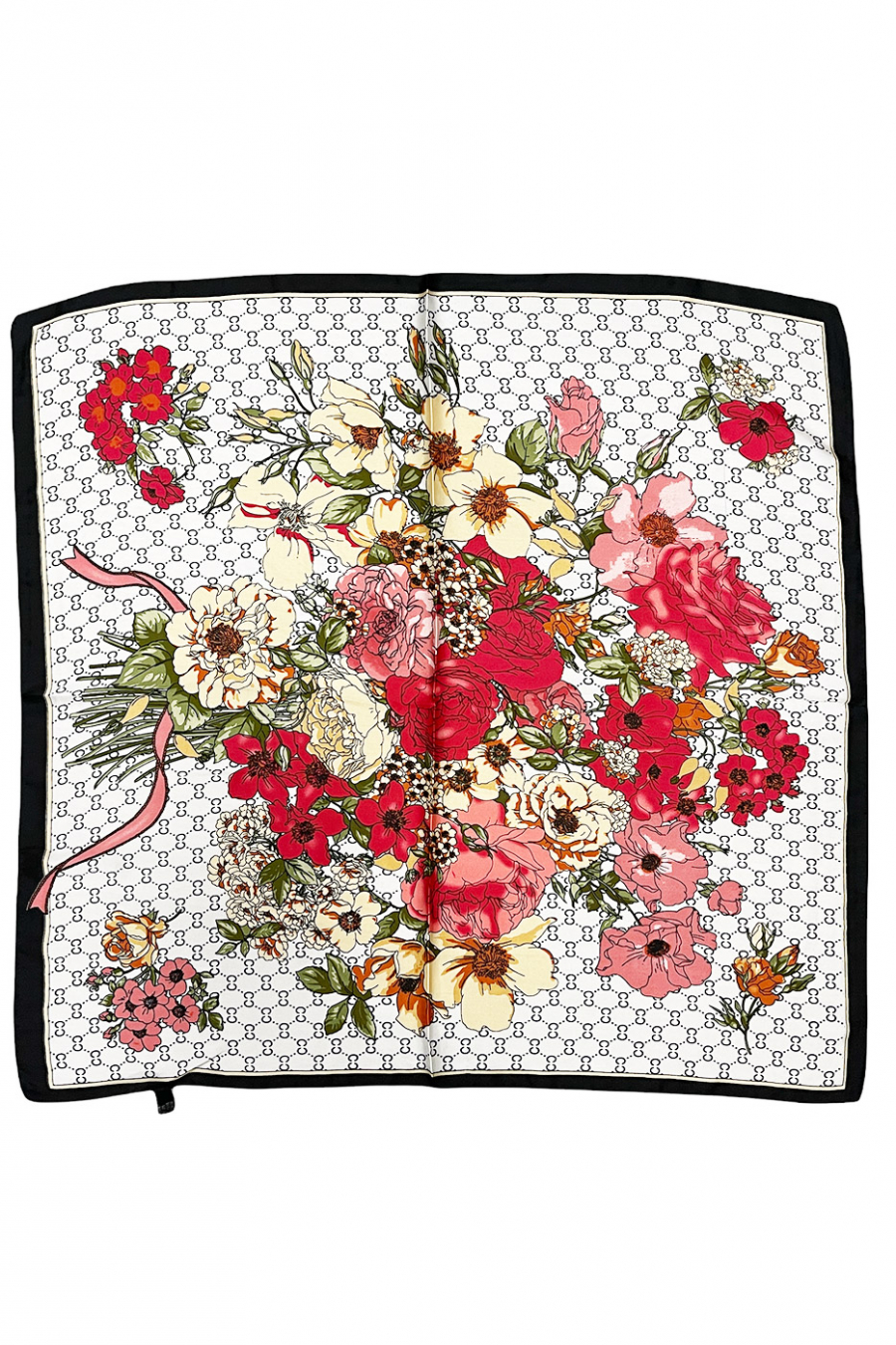 Witte zijden sjaal met print - 2