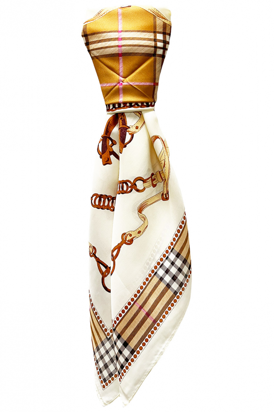 Printed ecru silk scarf - 2