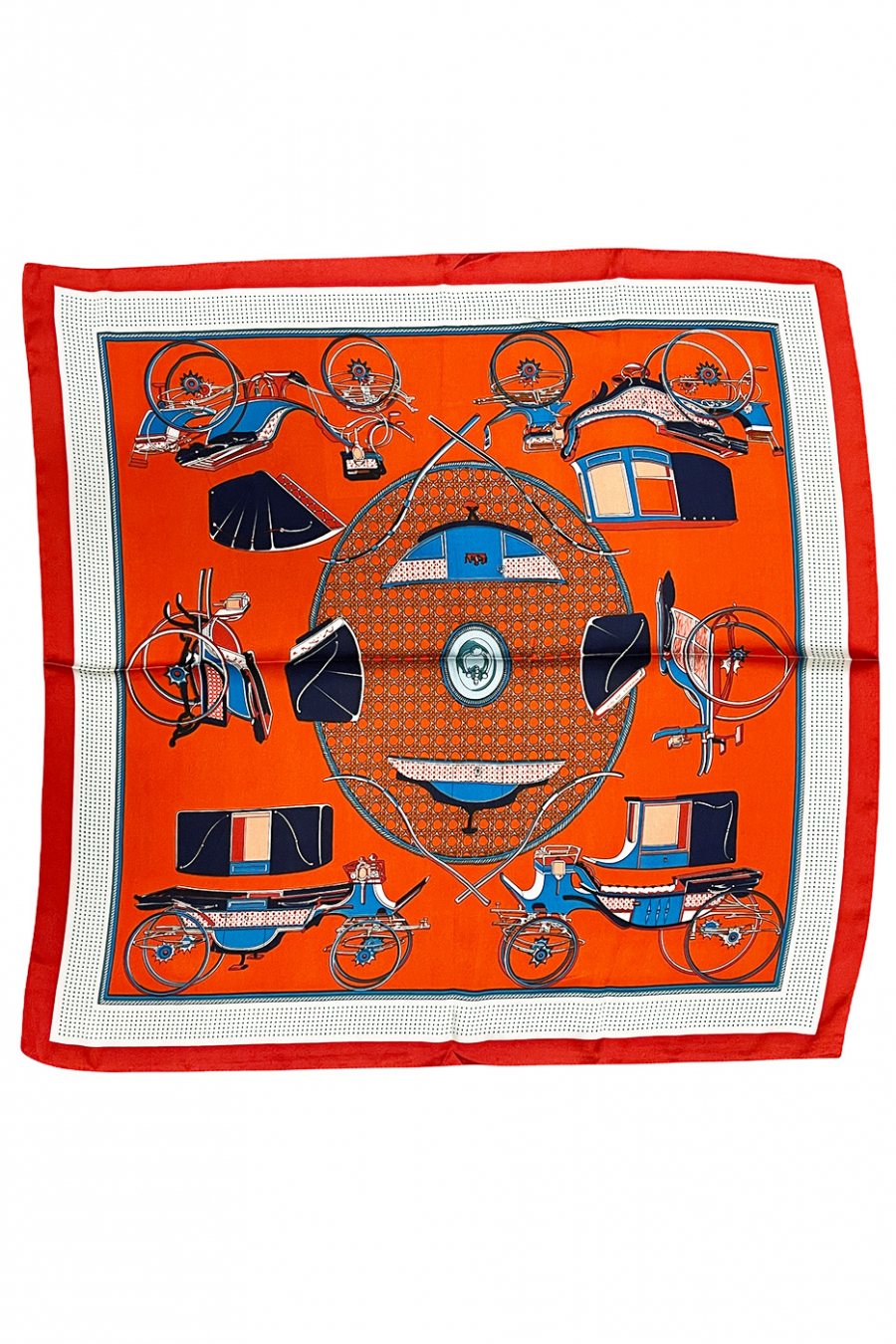 Printed red silk scarf - 2