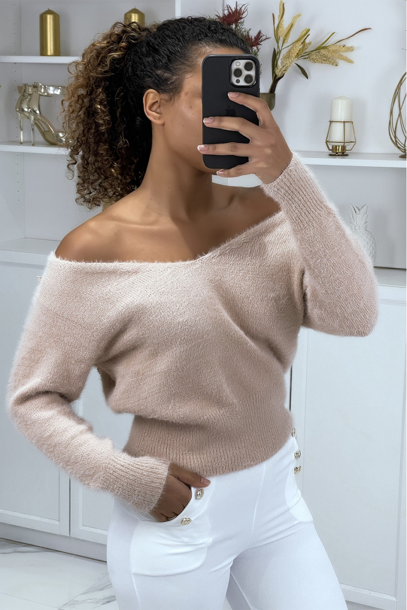Cheap pink bare back sweater