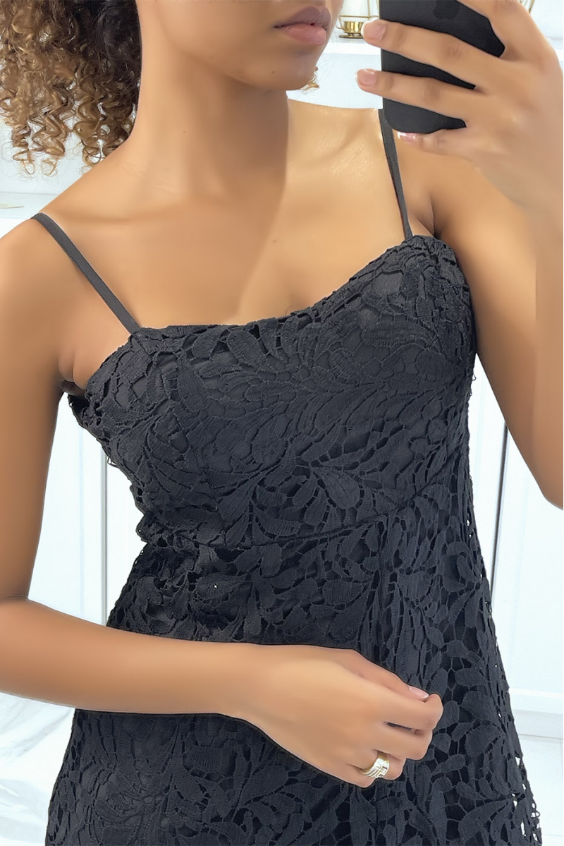 black lace midi dress - 2