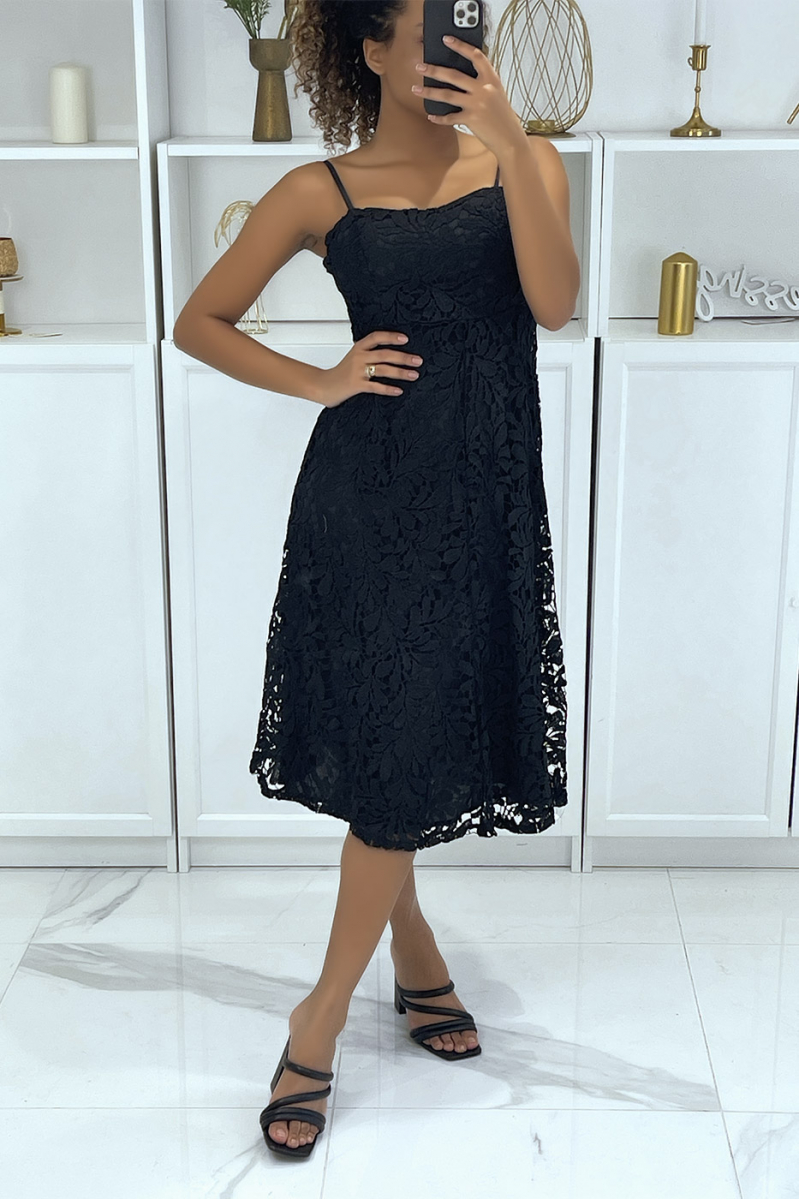 black lace midi dress - 3