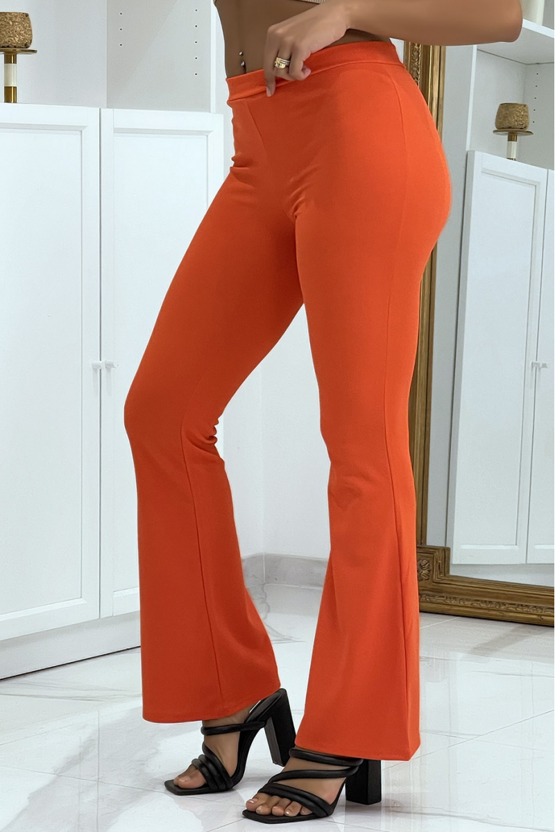 Trendy oranje broek met wijde pijpen - 2