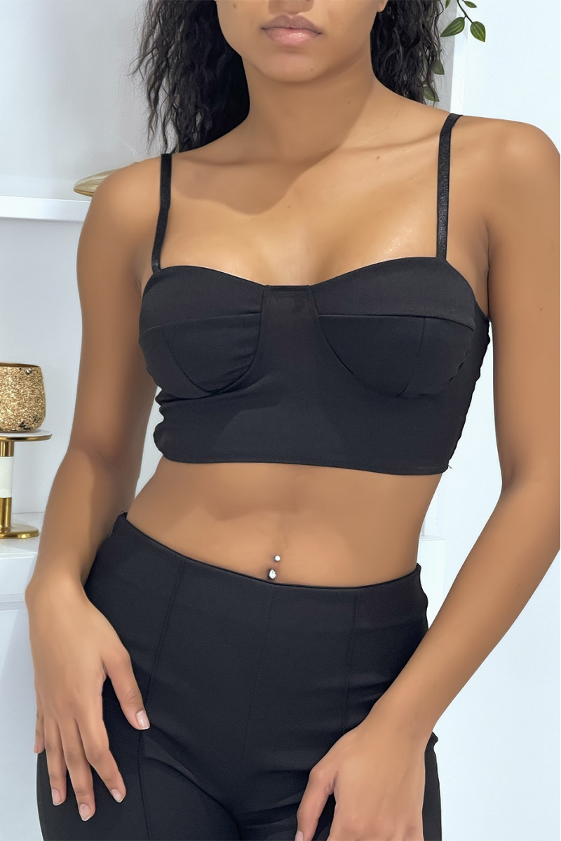 Bustier top and black eph leg pants set - 6