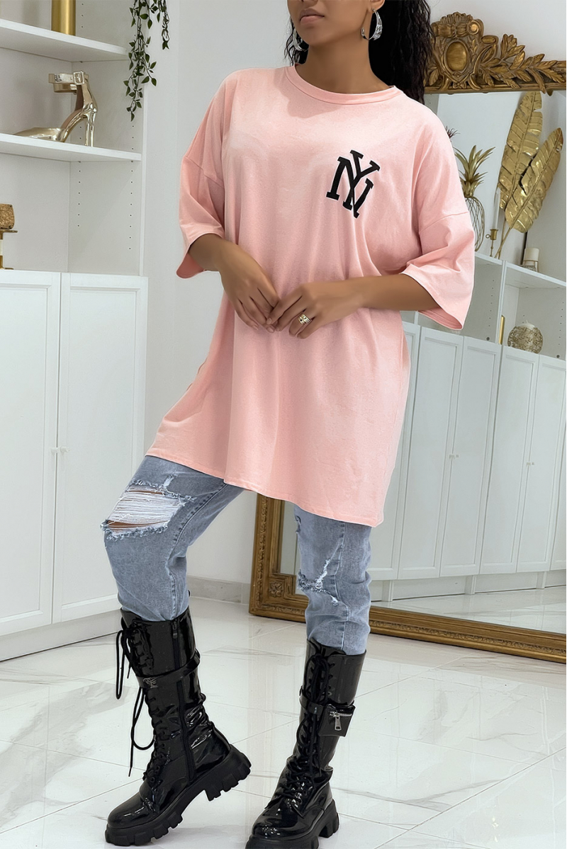 NY pink oversized t-shirt - 2