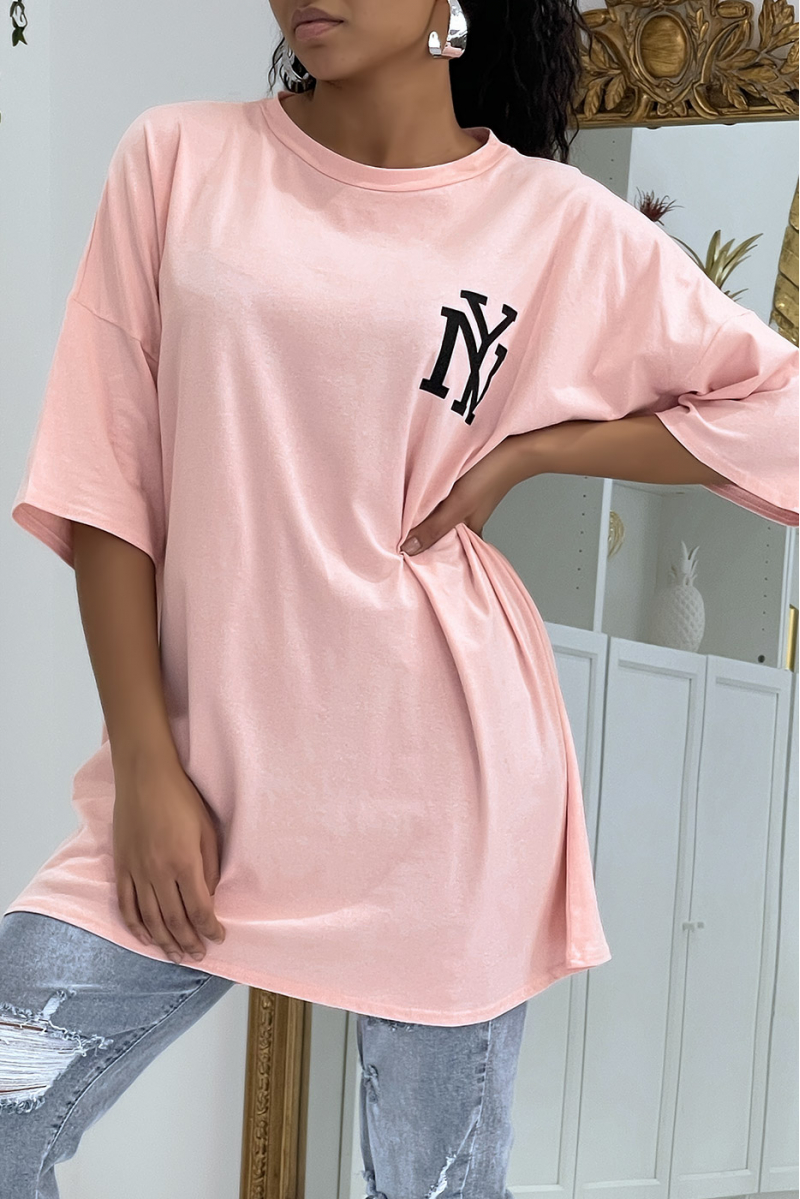 T-shirt oversize rose NY - 4