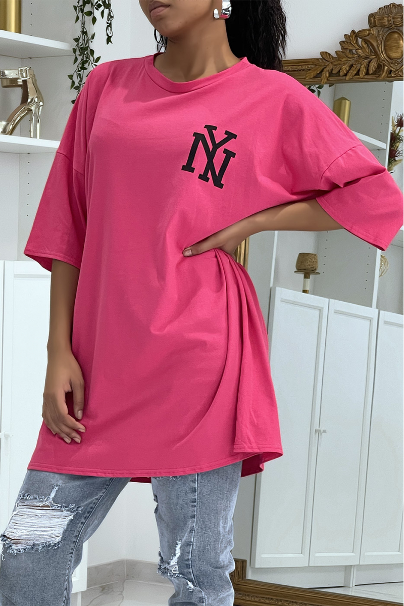 T-shirt oversize fushia NY - 3