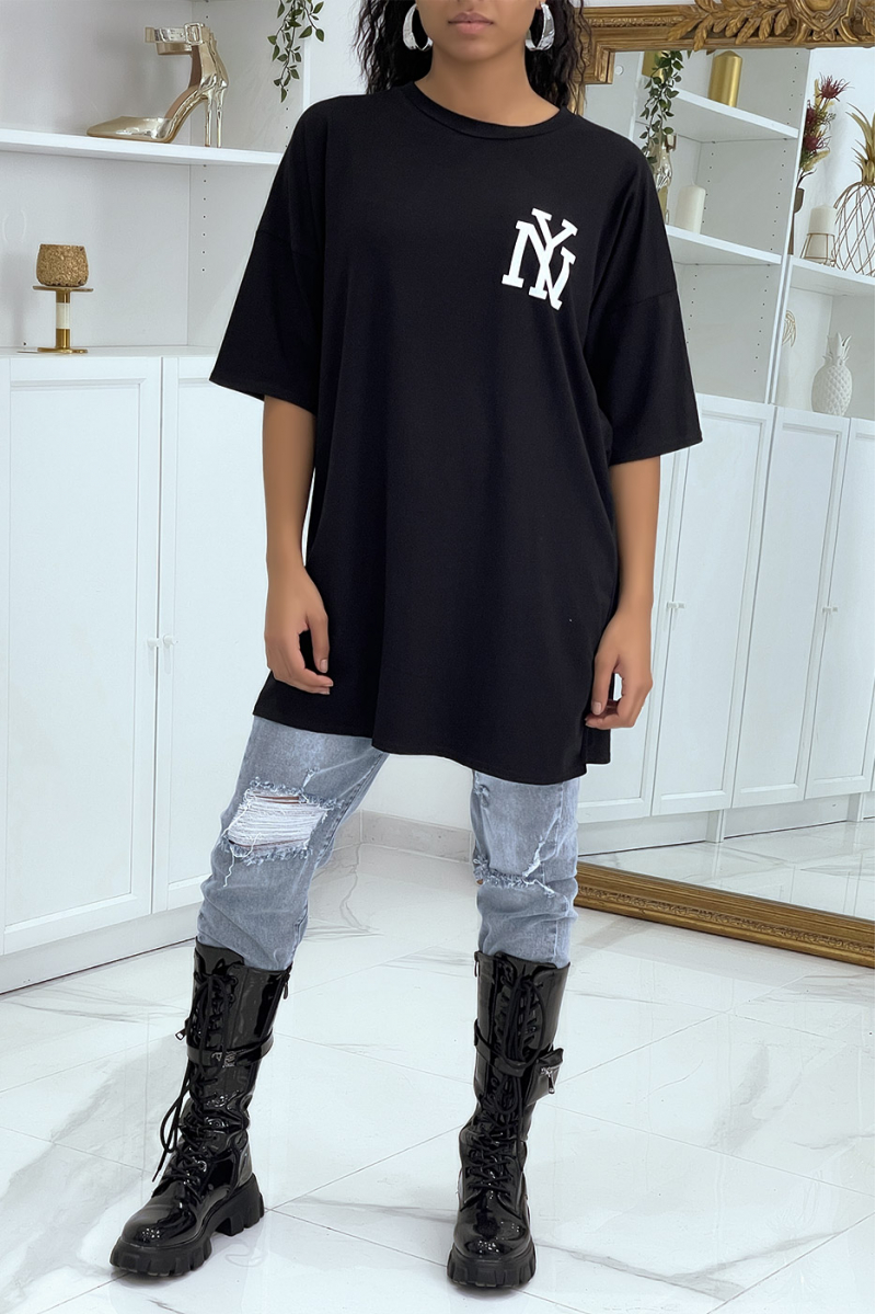T-shirt oversize noir NY - 1