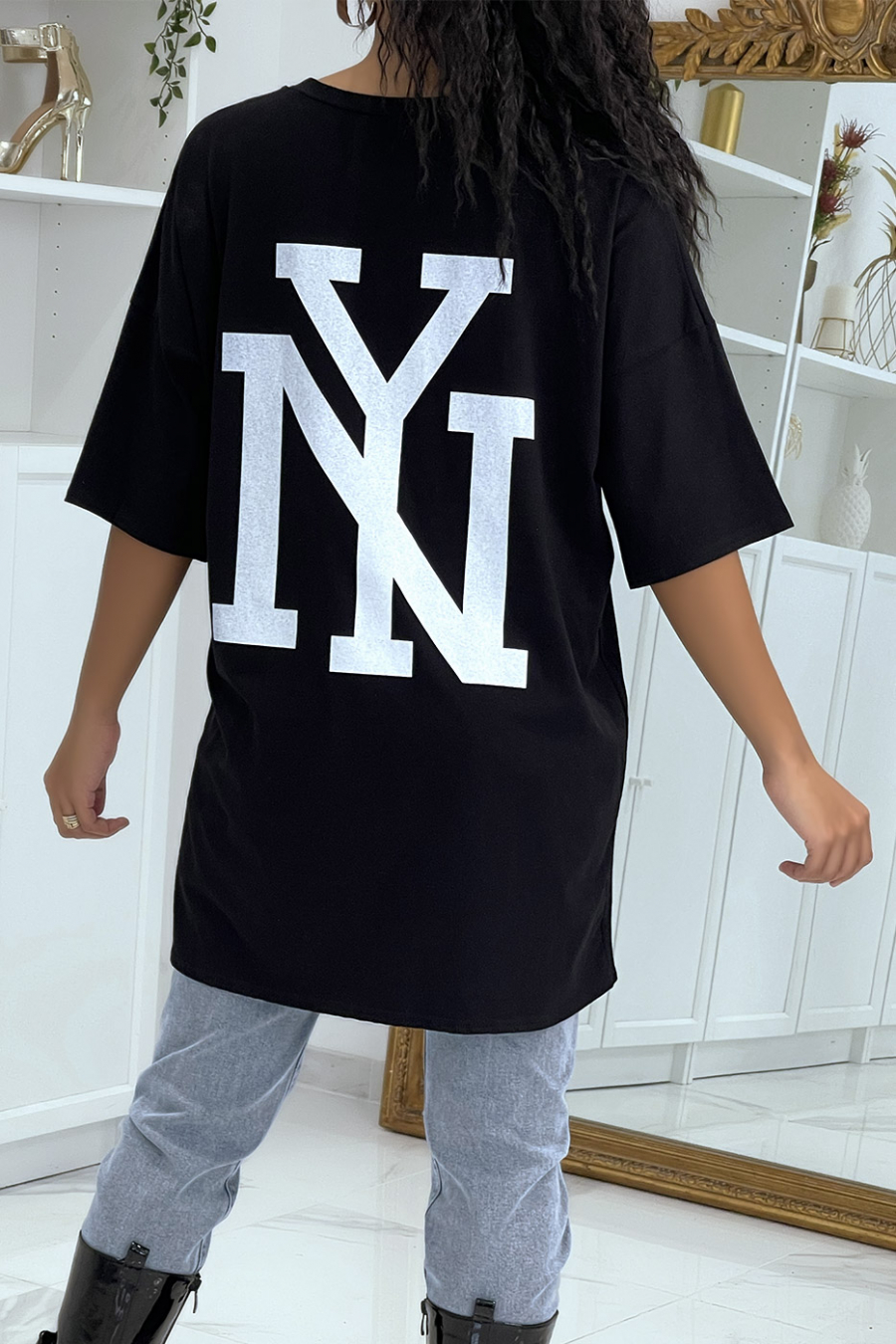 T-shirt oversize noir NY - 4