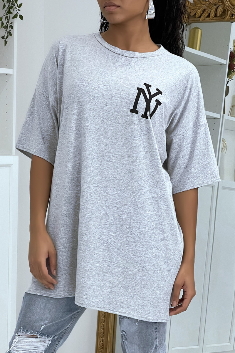 T-shirt oversize gris NY - 1