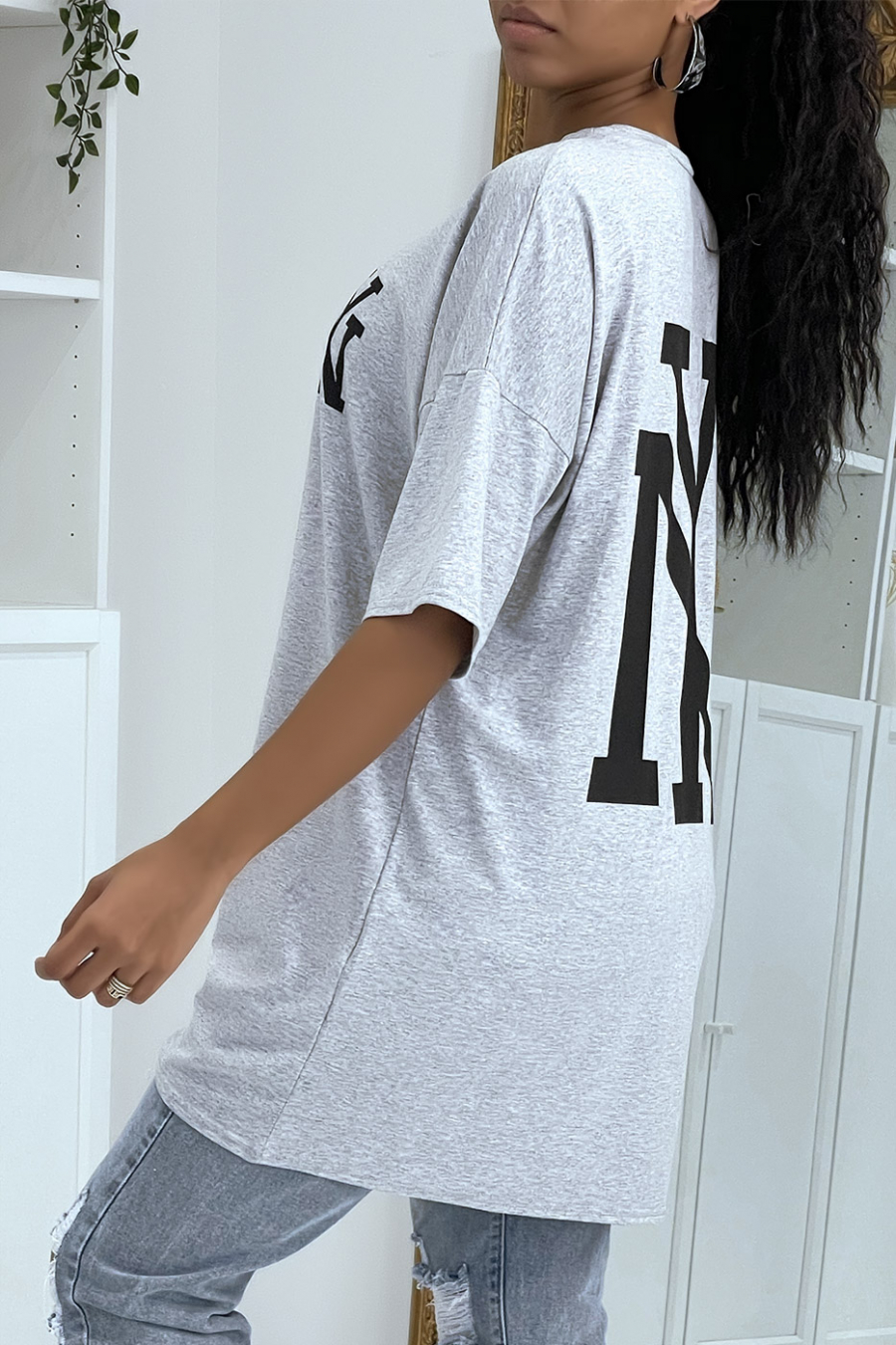 NY grijs oversized t-shirt - 3