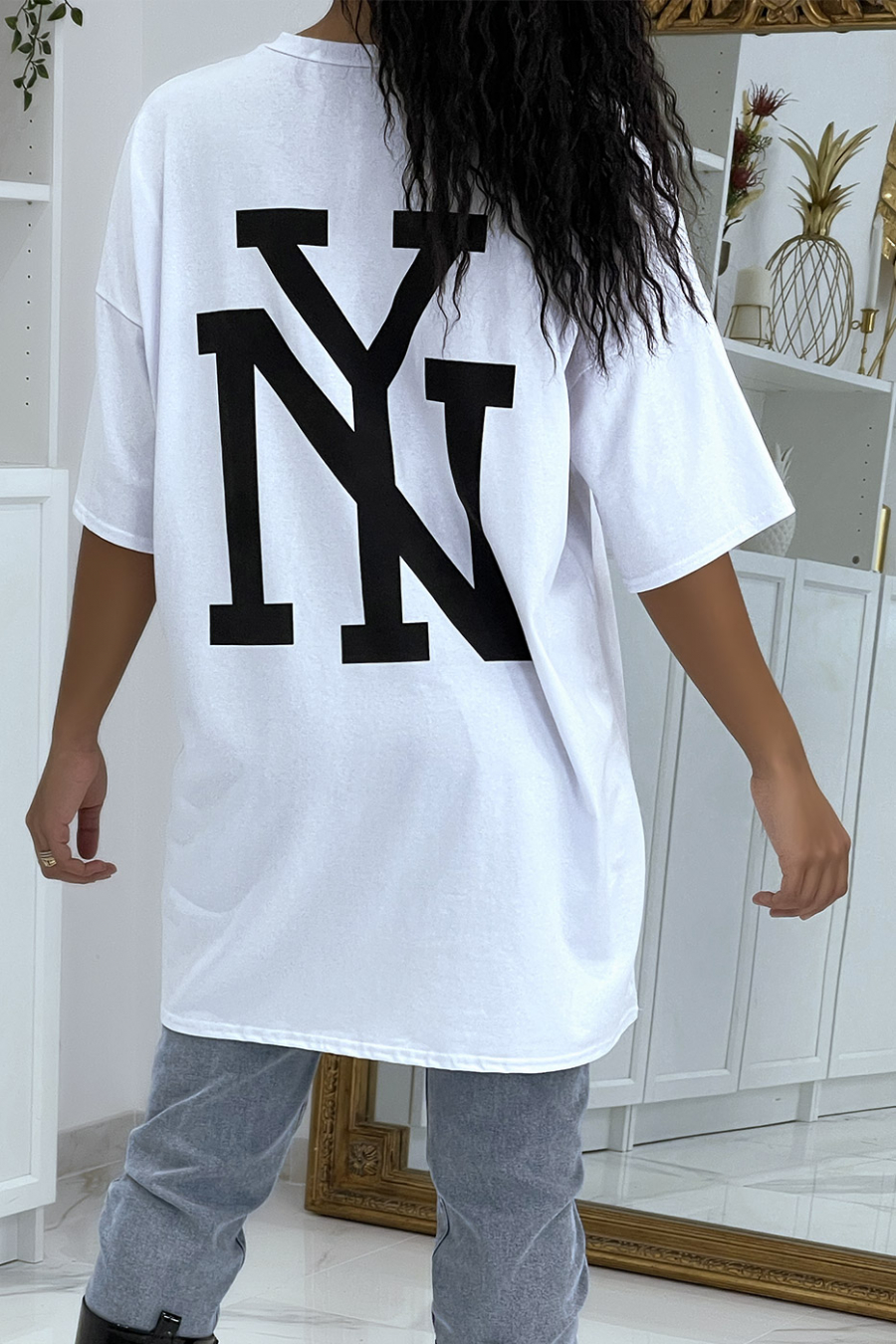 T-shirt oversize blanc NY - 4