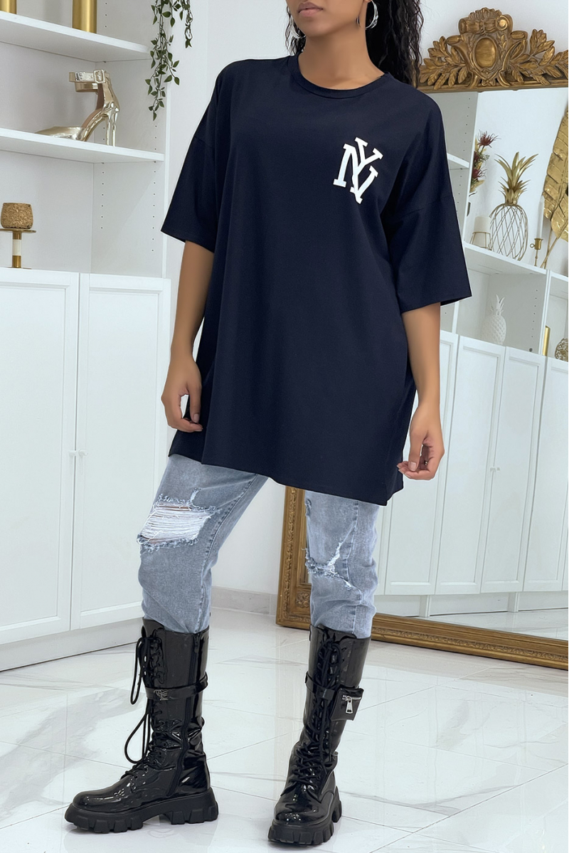 T-shirt oversize marine NY - 1