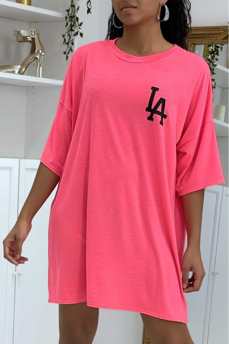 LA neon pink oversized t-shirt - 1