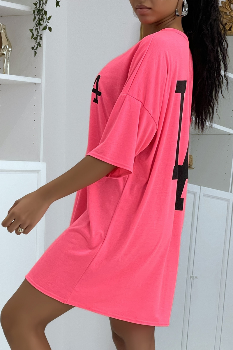 LA neon pink oversized t-shirt - 3