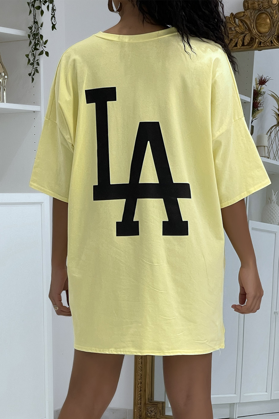 T-shirt oversize jaune LA - 3