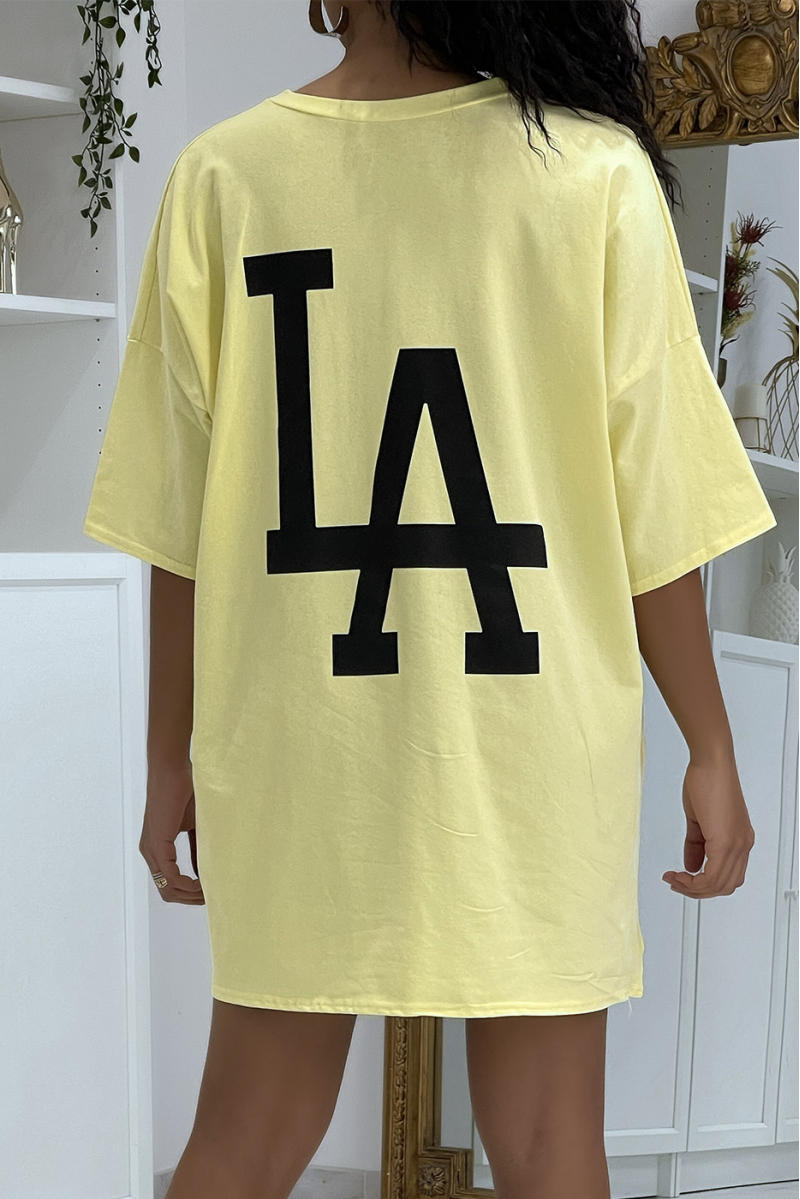 LA geel oversized t-shirt - 3