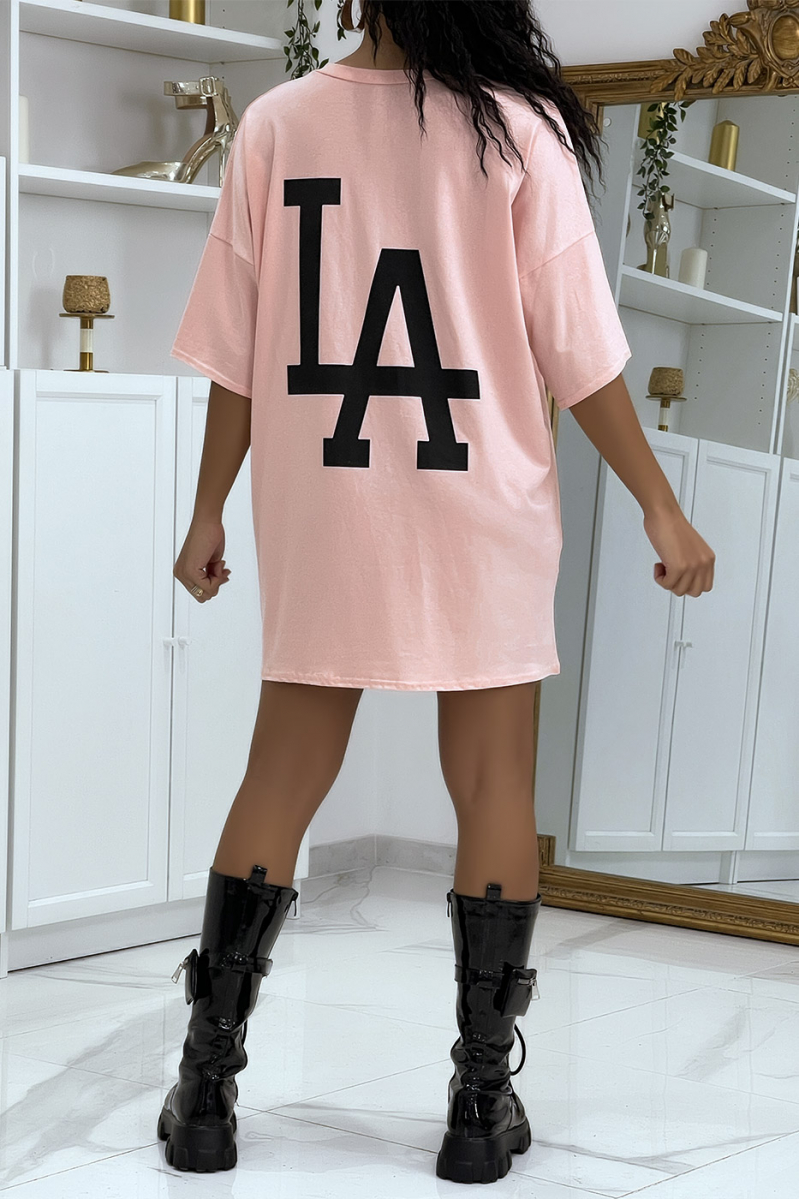 LA roze oversized T-shirt - 3