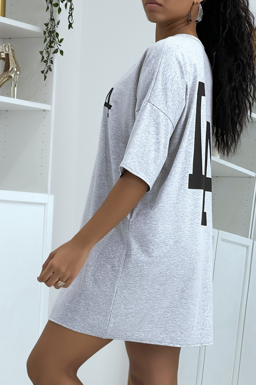 LA grijs oversized T-shirt - 3