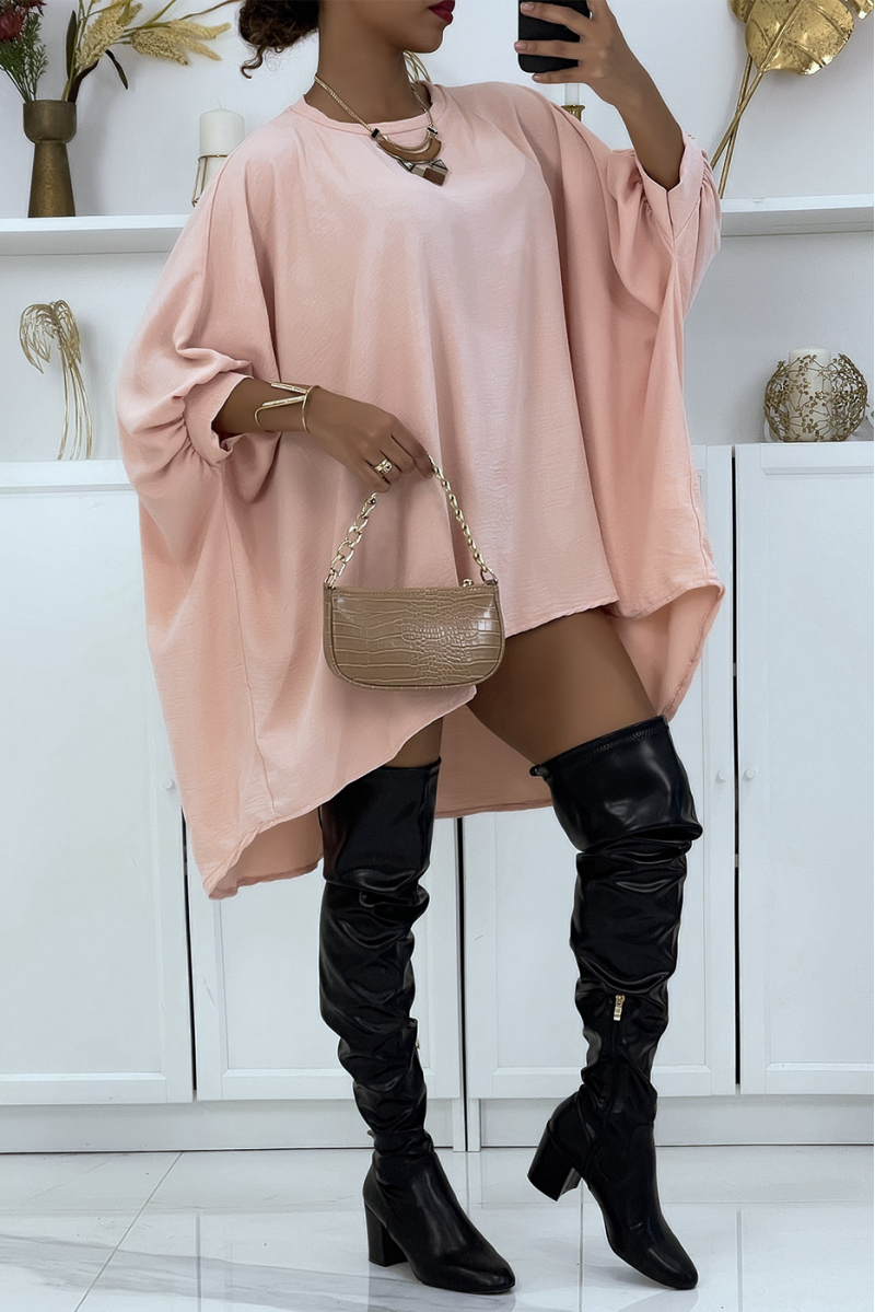 Super trendy roze oversized tuniekjurk - 1