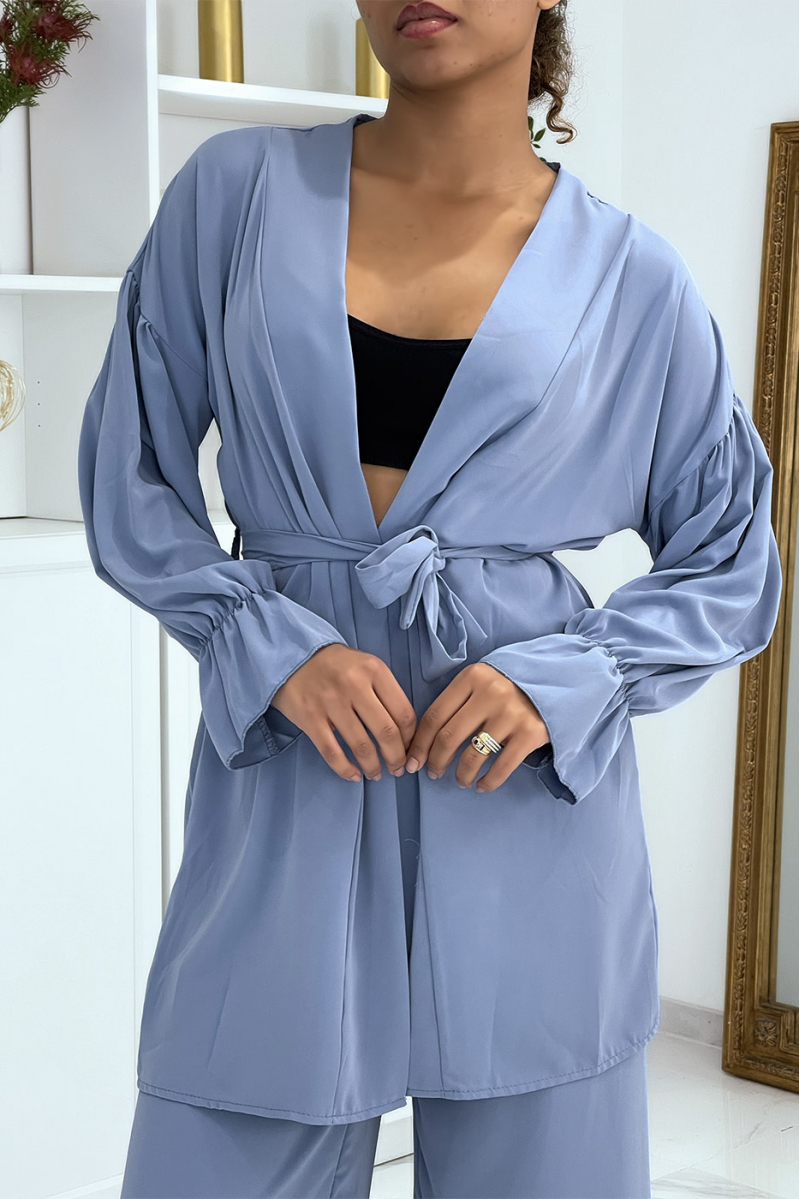 Ensemble gilet et pantalon palazzo bleu - 5 Ensemble gilet et pantalon palazzo bleu - 5