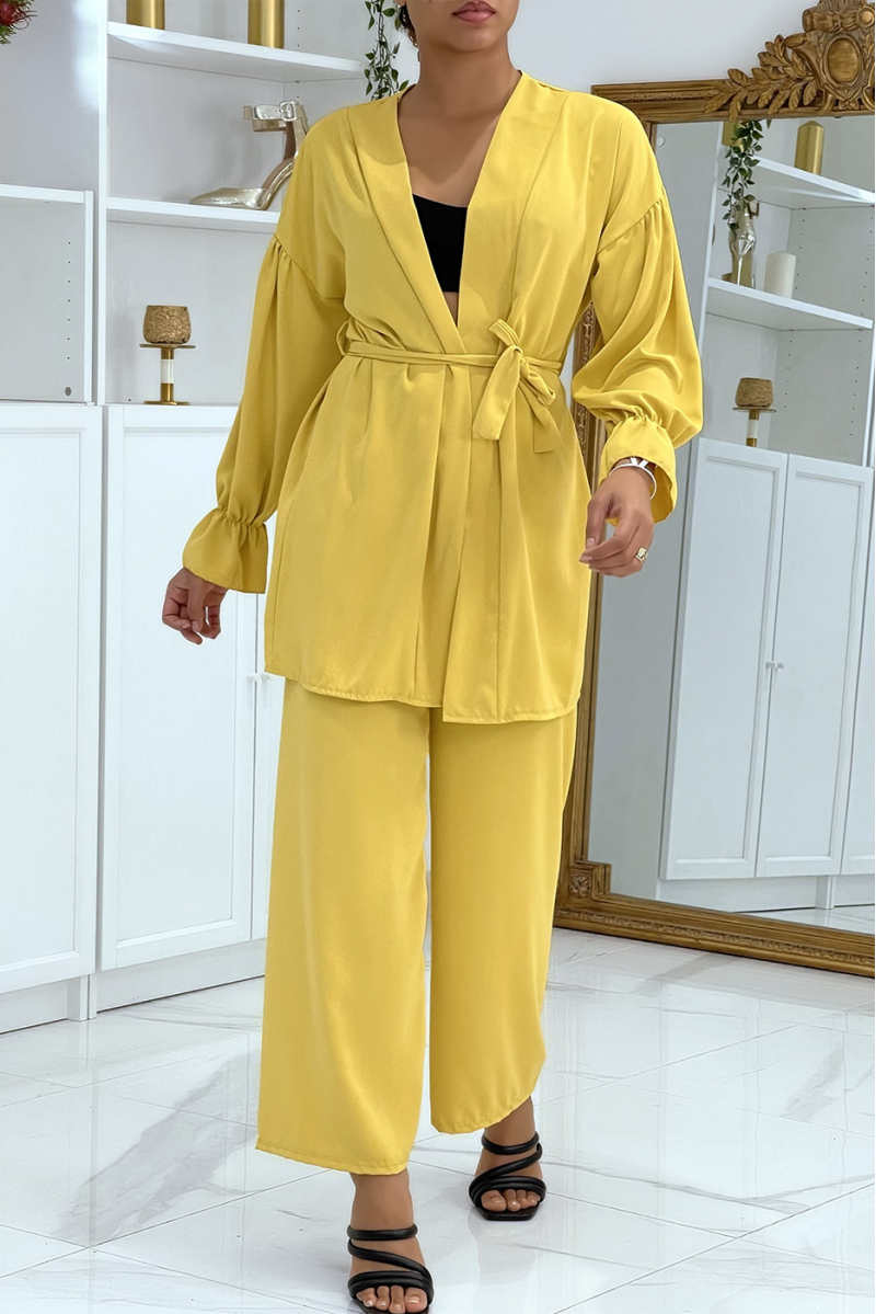 Ensemble gilet et pantalon palazzo moutarde - 4 Ensemble gilet et pantalon palazzo moutarde - 4