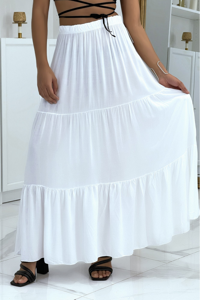 LoLLue white flared skirt with ruffle - 2