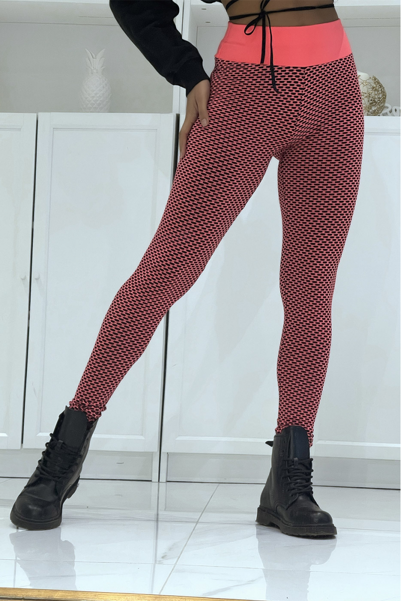 Coral push-up leggings with pattern - 3