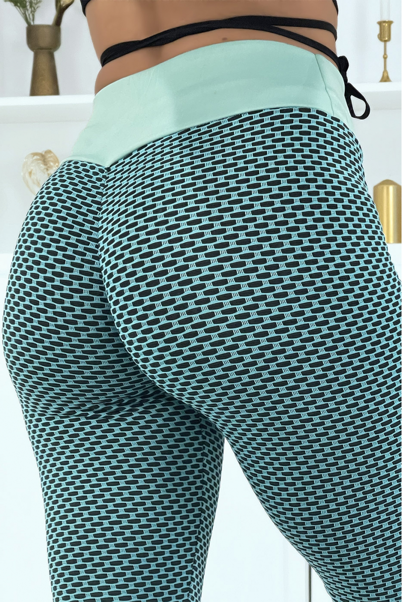 Green push-up leggings with pattern - 5