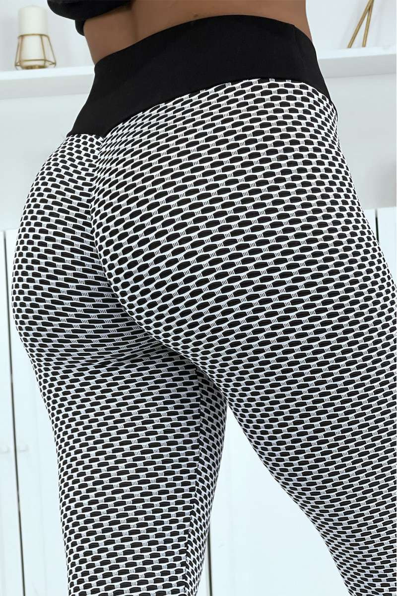 White push-up leggings with pattern - 3