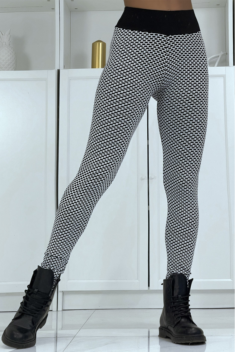 White push-up leggings with pattern - 4