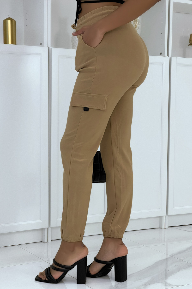 Camel trellis jogging pants with pockets - 1