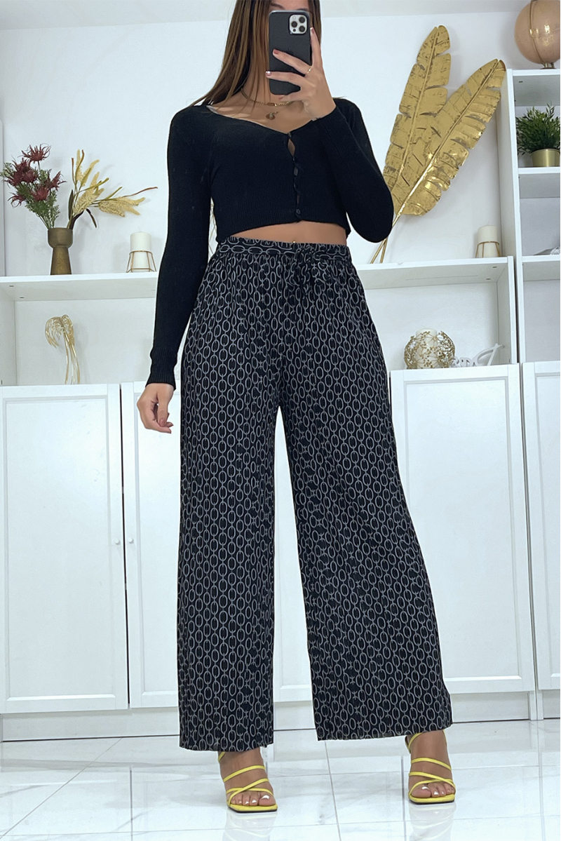 Black palazzo pants with pattern - 5