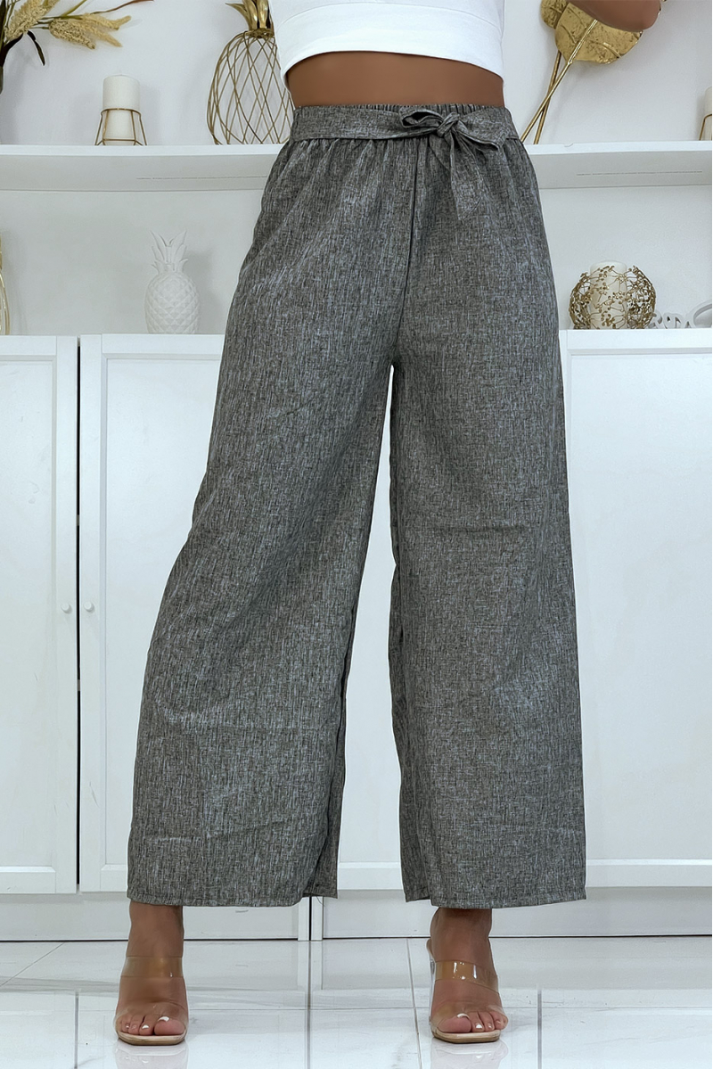 Palazzo pants in a pretty mottled anthracite material - 2