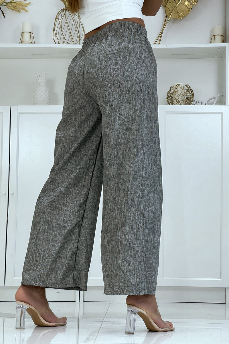 Palazzo pants in a pretty mottled anthracite material - 3