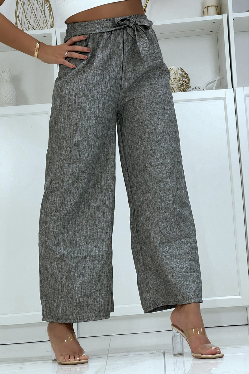 Palazzo pants in a pretty mottled anthracite material - 4