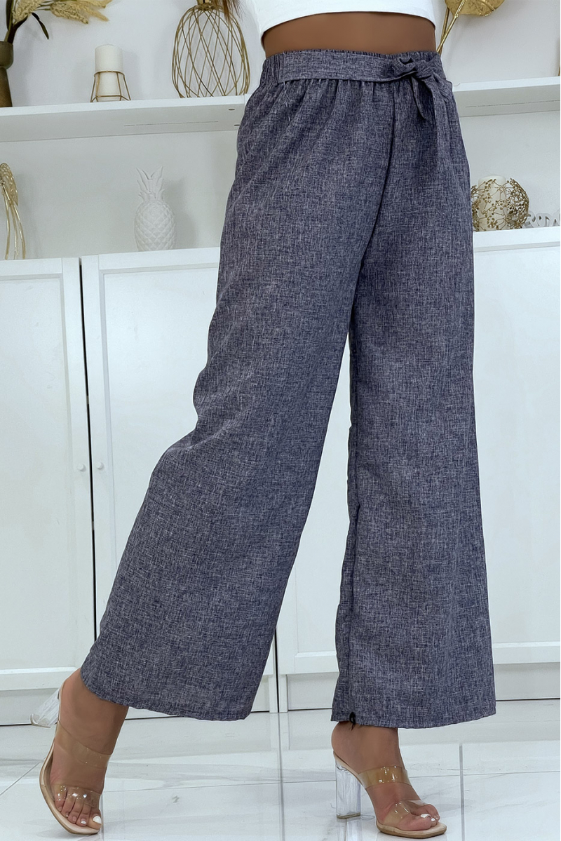 Palazzo pants in a pretty heather blue material - 3