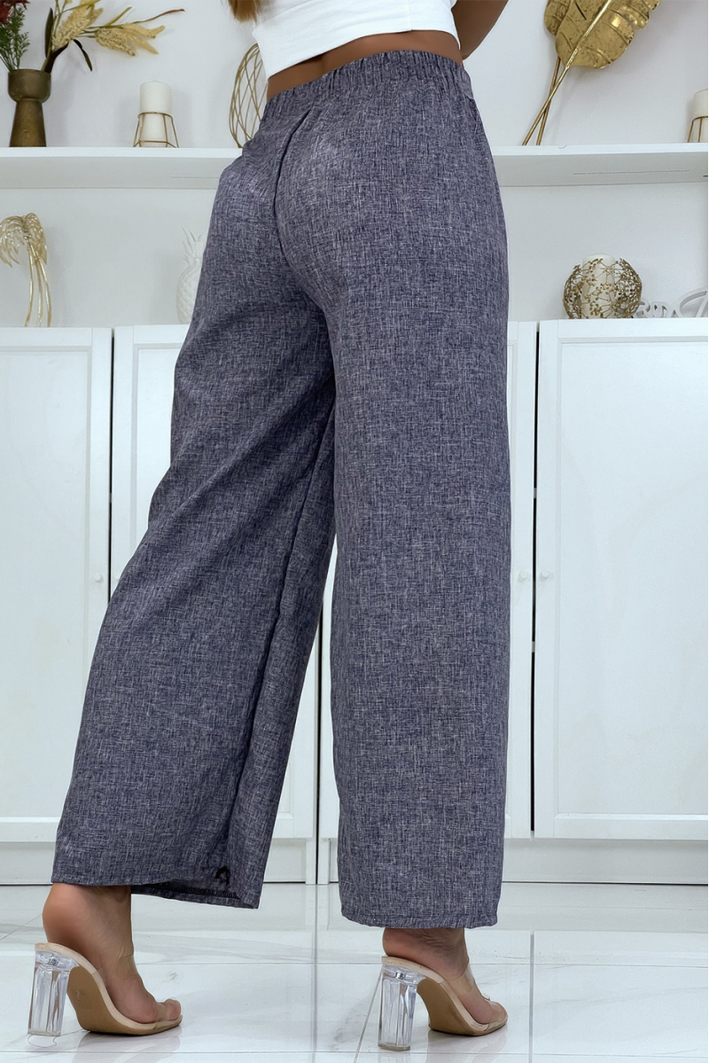 Palazzo pants in a pretty heather blue material - 4