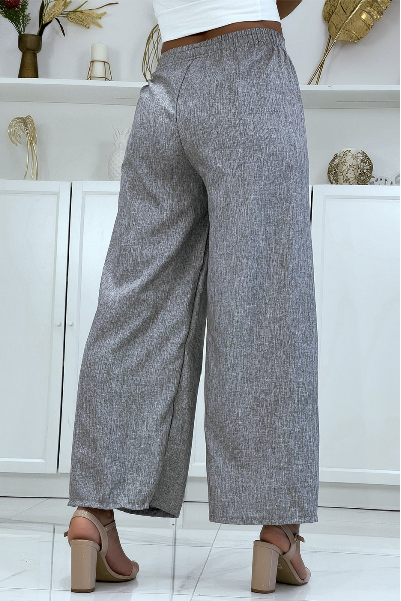 Palazzo pants in a pretty heather gray material - 3